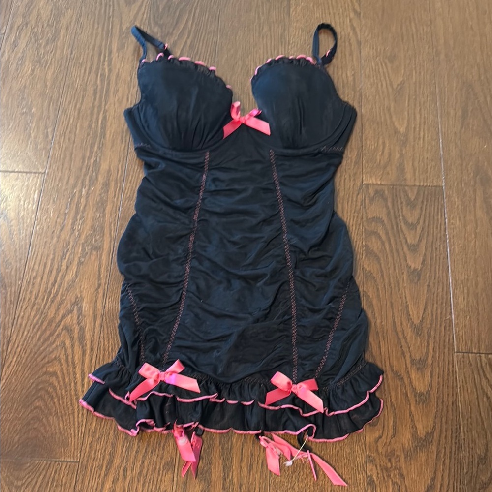 Victoria’s Secret Sexy Little Things Black Pink Lingerie 36C